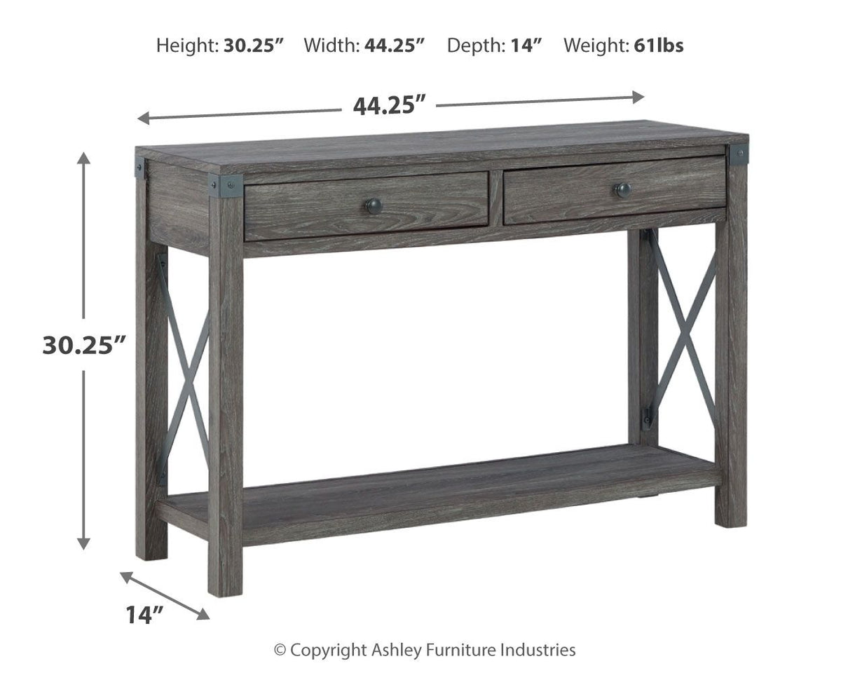 Freedan - Console Sofa Table - Grayish Brown - R&R Furniture Gallery (Fountain Valley, CA)