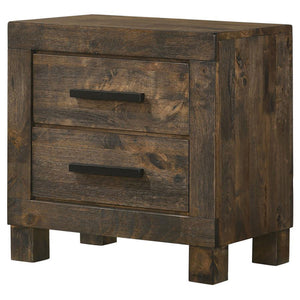 2 Drawer Nightstand - Brown Wood