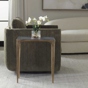 Accent Table - Warm Antique Brass / Black