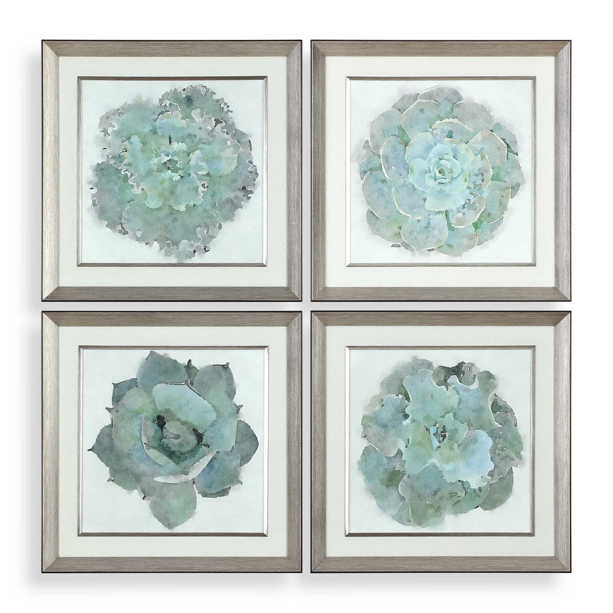 Natural Beauties - Botanical Prints (Set of 4) - Light Blue
