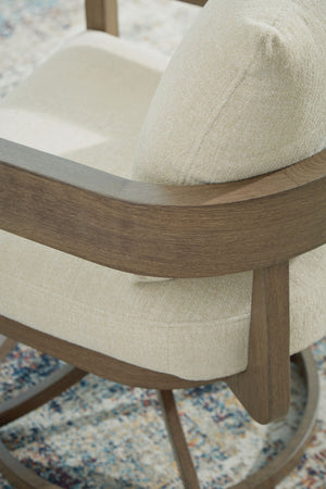 Serene Bay - Swivel Chair With Cushion (Set of 2) - Dark Brown / White - R&R Furniture Gallery (Fountain Valley, CA)