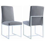 Upholstered Dining Chair Set With Base (Set of 2) - Gray
