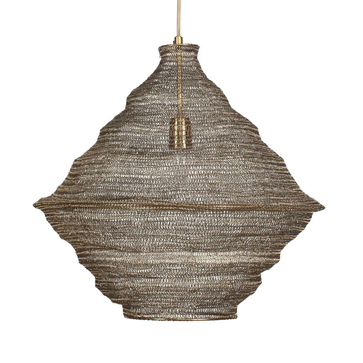 Sigh - Woven Brass 1 Light Pendant - Brass