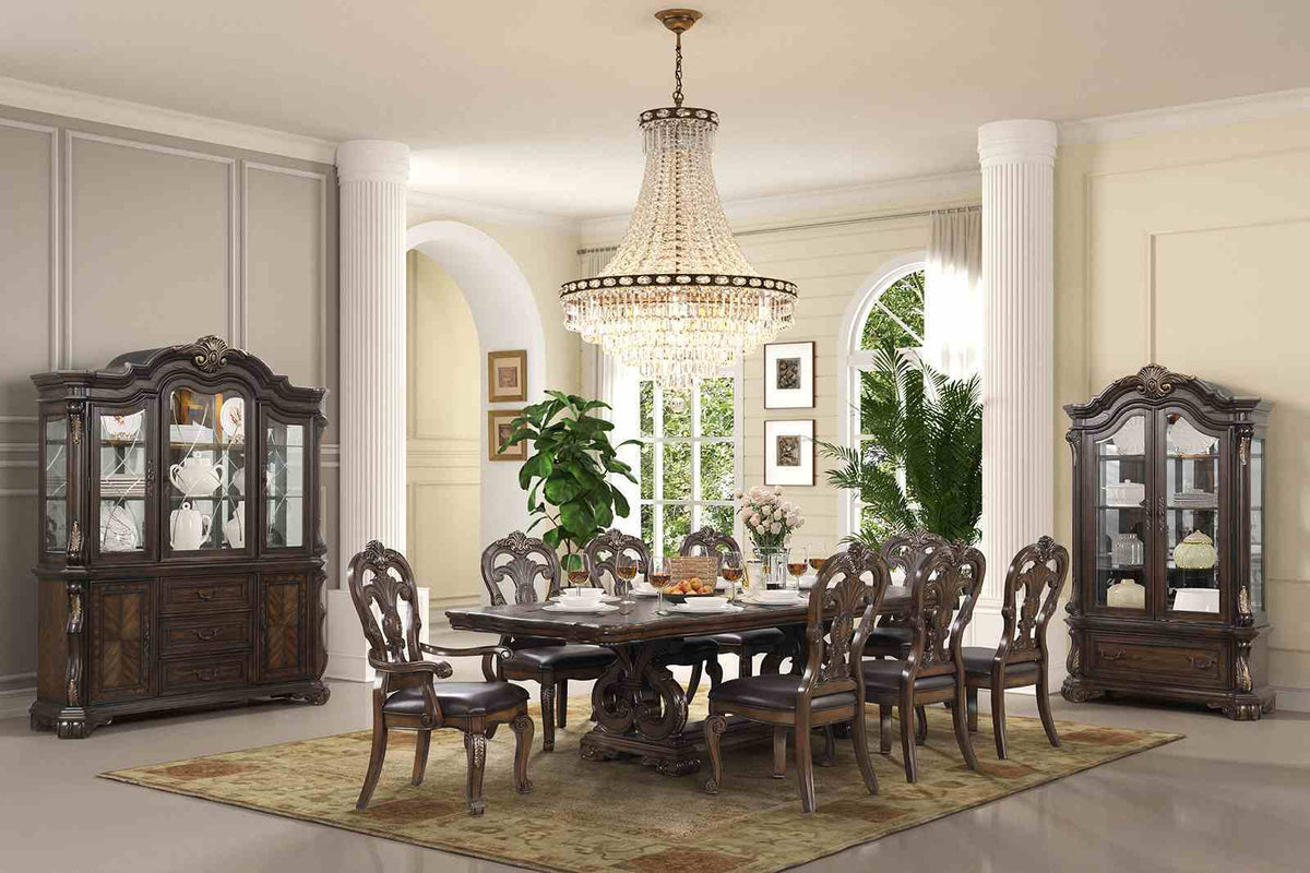 Leovanni - 9 Pc. Dining Table Set (2AC+6SC)
