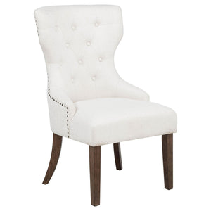 Baney Fabric Upholstered Dining Side Chair Cream and Dark Oak