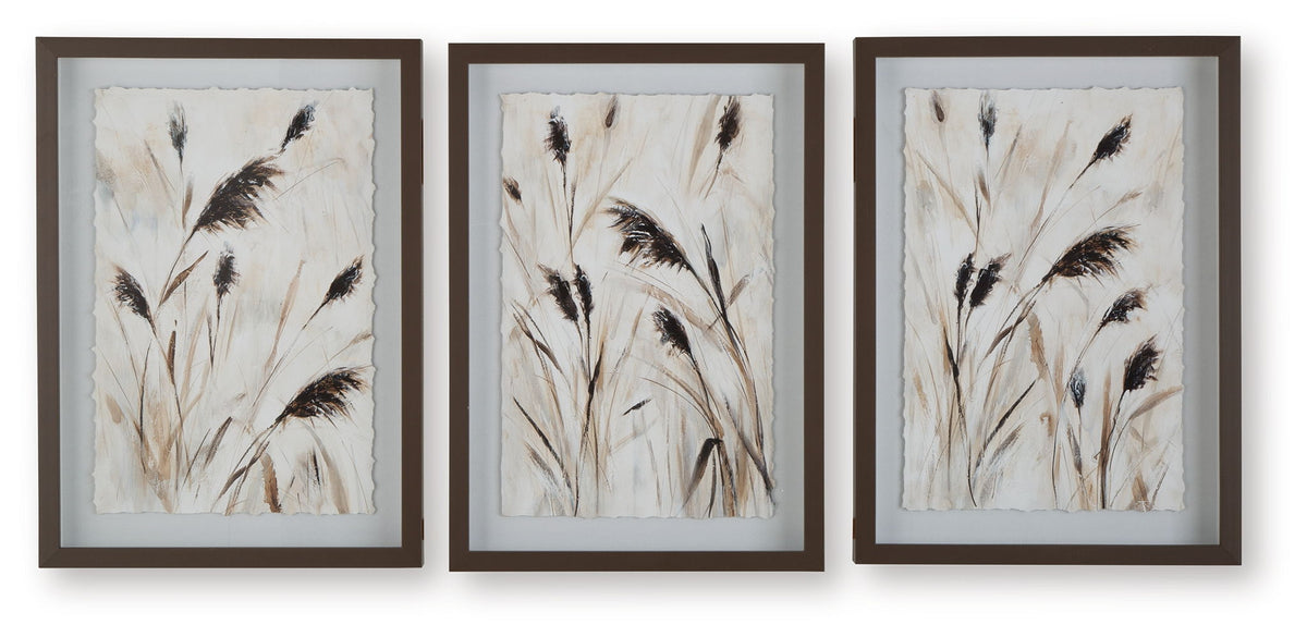 Honslow - Wall Art Set (Set of 3) - Brown / Black / White - R&R Furniture Gallery (Fountain Valley, CA)