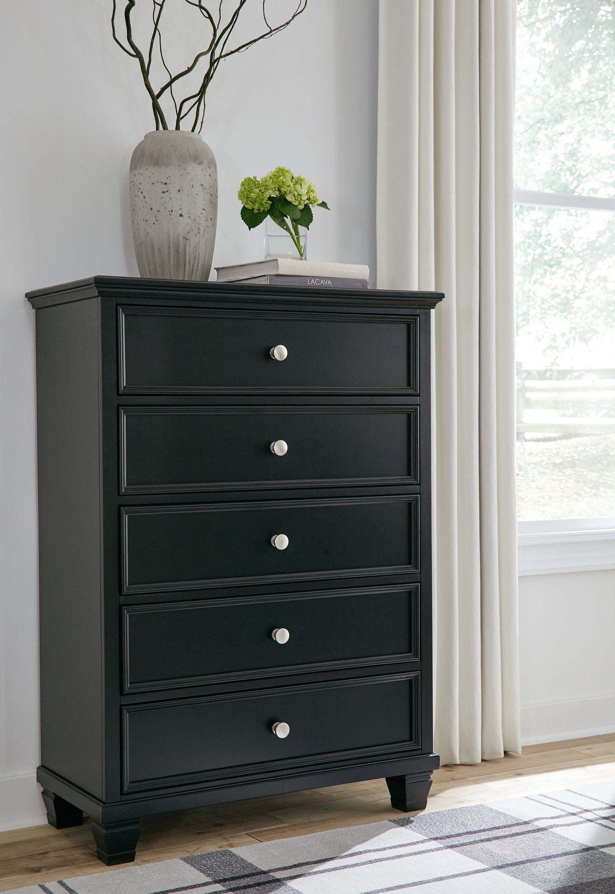 Lanolee - Five Drawer Chest - Black - R&R Furniture Gallery (Fountain Valley, CA)