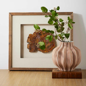 Pleated - Vase - Terracotta / White