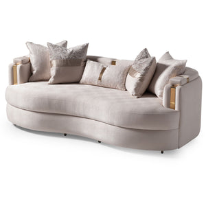 Carmela - Sofa - Almond / Gold - R&R Furniture Gallery (Fountain Valley, CA)