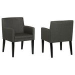 Yorkshire - Upholstered Dining Arm Chair With Cushioned Arms (Set of 2) - Gray