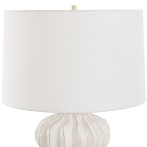 Wrenley - Ridged Table Lamp - White