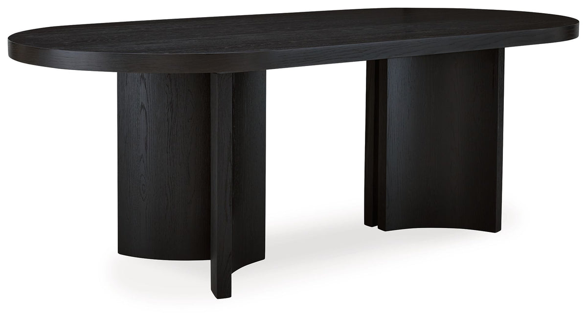 Rowanbeck - Oval Dining Room Table - Black - R&R Furniture Gallery (Fountain Valley, CA)