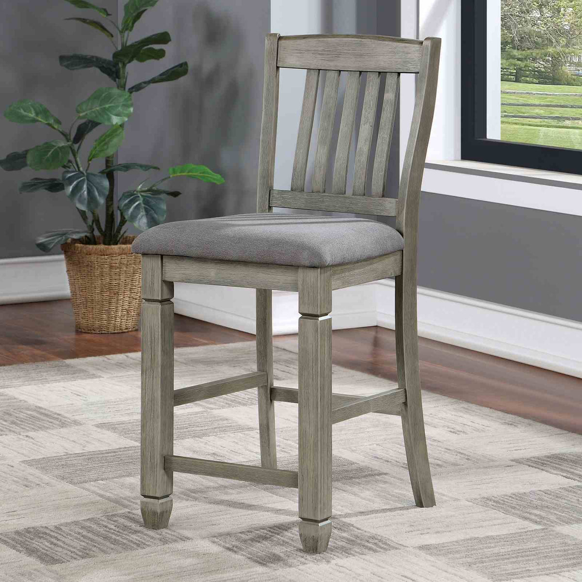 Anaya - Counter Ht. Chair (2/CTN), Gray/Lt. Gray
