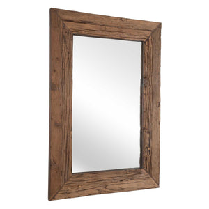 Rennick - Large Reclaimed Pine Mirror - Dark Brown