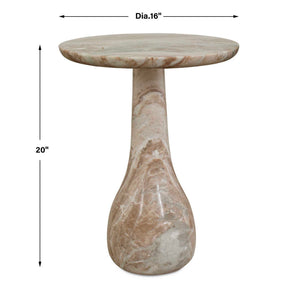 Shura - Indoor-Outdoor Marble Accent Table - Brown / White