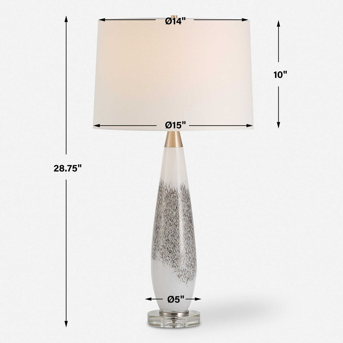Quinn - Table Lamp - White & Silver