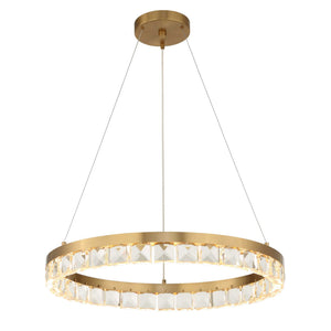 Segovia - Round Crystal LED Chandelier - Gold