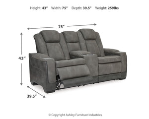 Signature Design by Ashley Next-Gen Durapella power reclining loveseat with plush cushions and reclining features.