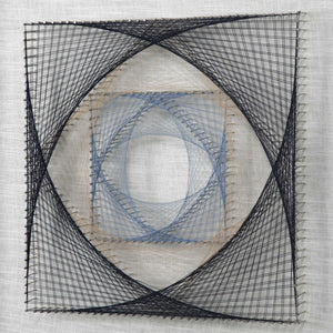 Uttermost String Duet black geometric wall decor set of 2 featuring modern, abstract metal art pieces mounted on a wall.