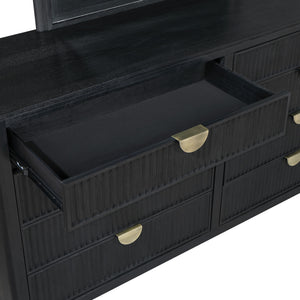 Mason - 8 Drawer Dresser With Fluted Design - Black