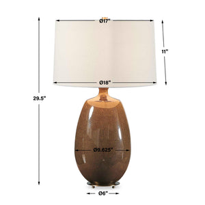 Vinson - Glossy Table Lamp - Brown