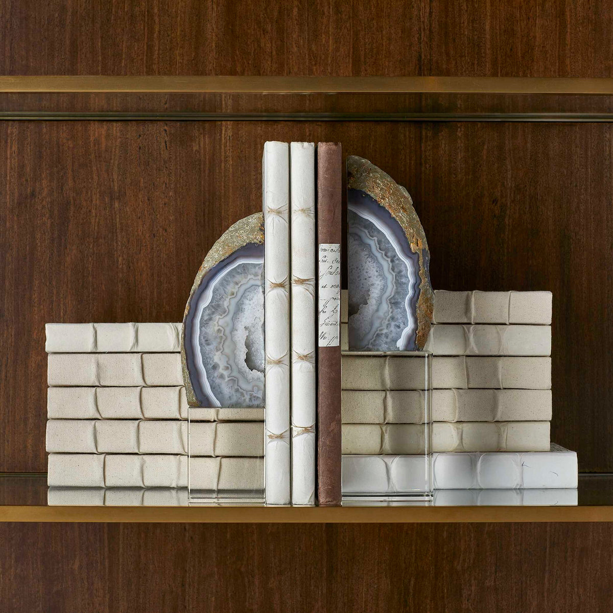 Amiya - Bookends (Set of 2) - Blue / Gray / White