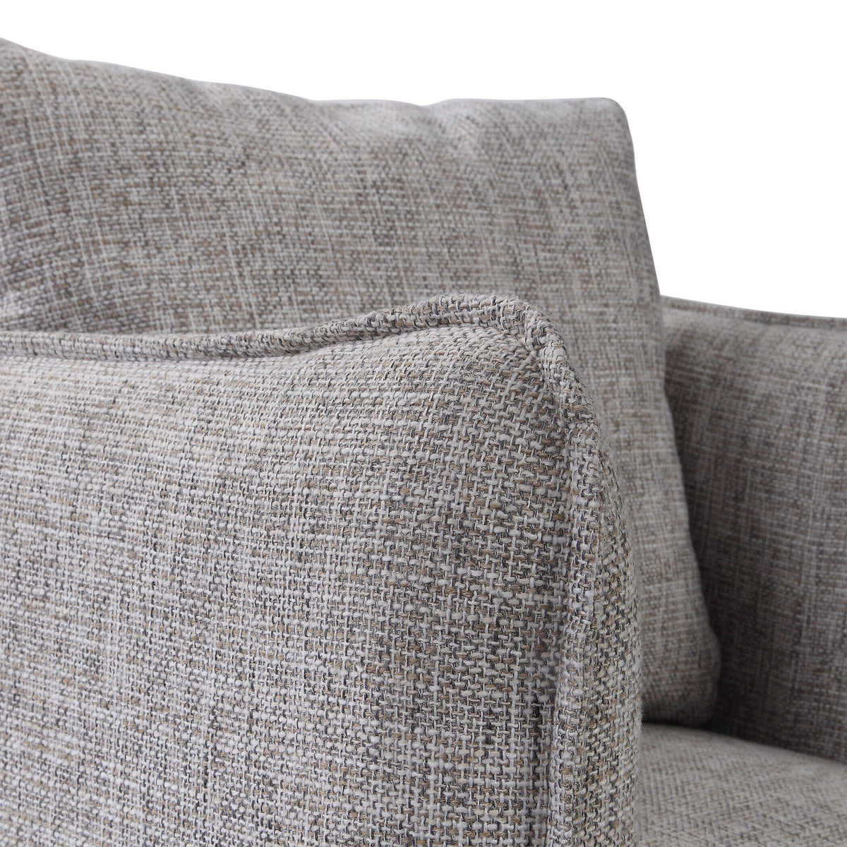 Uttermost Corben swivel chair with curved fabric seat and metal base, modern design for living room or office space.