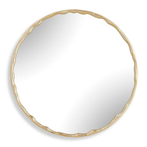 Crinkle - Round Mirror - Brass