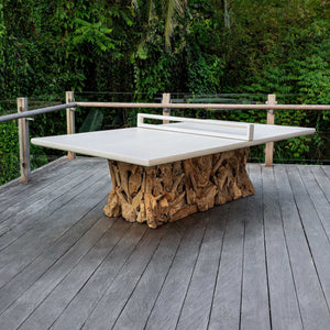 Stonewood - Indoor-Outdoor Ping-Pong Dining Table - White / Woodtone