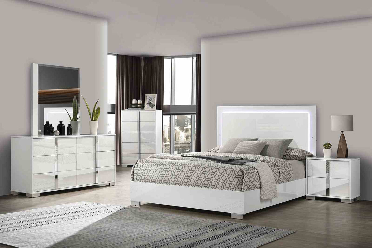 Sinistra - E.King Bed, White