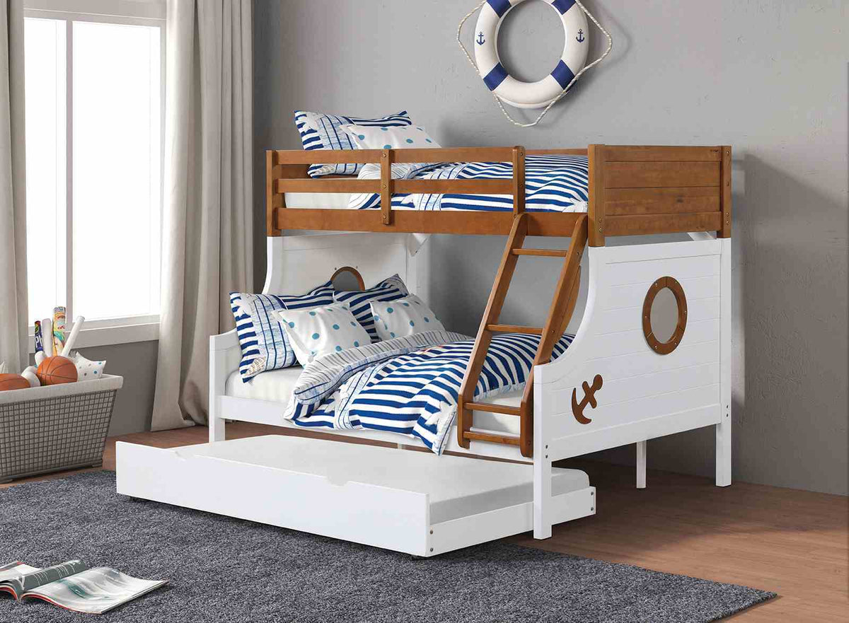 Nautia - Twin/Full Bunk Bed, Oak/White