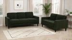 Ruth 2-piece Fabric Upholstered Track Arm Sofa Matcha Green