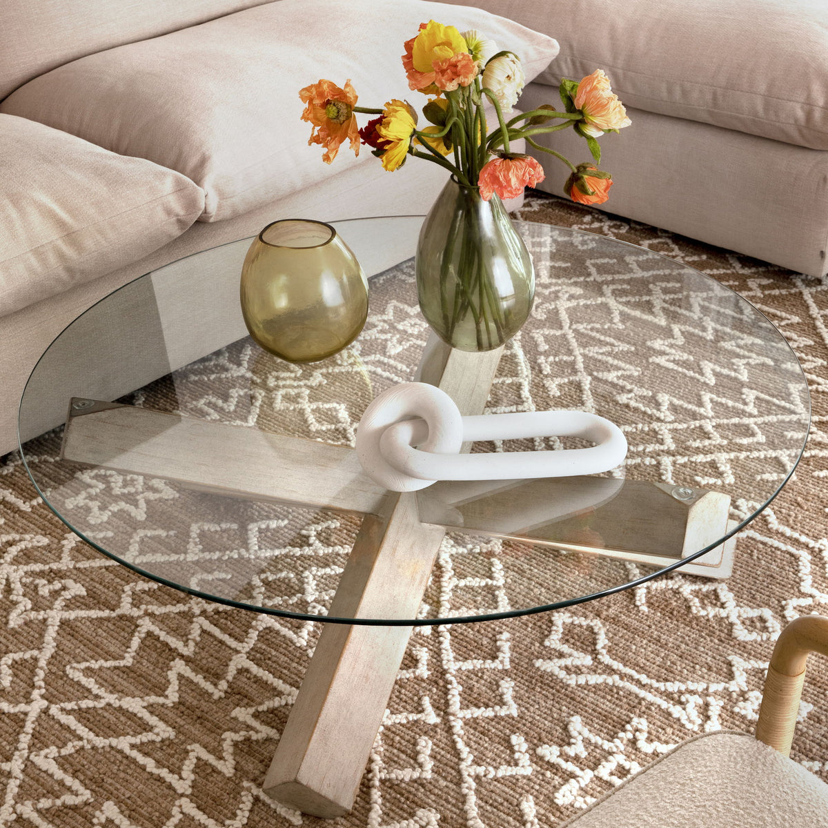 Judy - Coffee Table 48" - Light Warm Wash