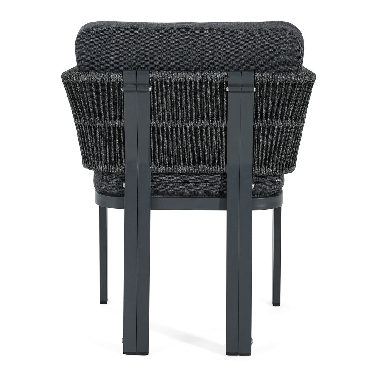 7 Piece Outdoor Dining Set & Table And 6 Chairs - Black / Gray / Teak