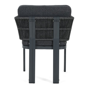 7 Piece Outdoor Dining Set & Table And 6 Chairs - Black / Gray / Teak