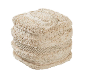 Yorba - Cotton Pouf - Beige - R&R Furniture Gallery (Fountain Valley, CA)