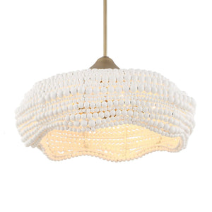 Uttermost Biddeford 5-light beaded pendant in white, featuring elegant hanging beads and a modern pendant lighting design.