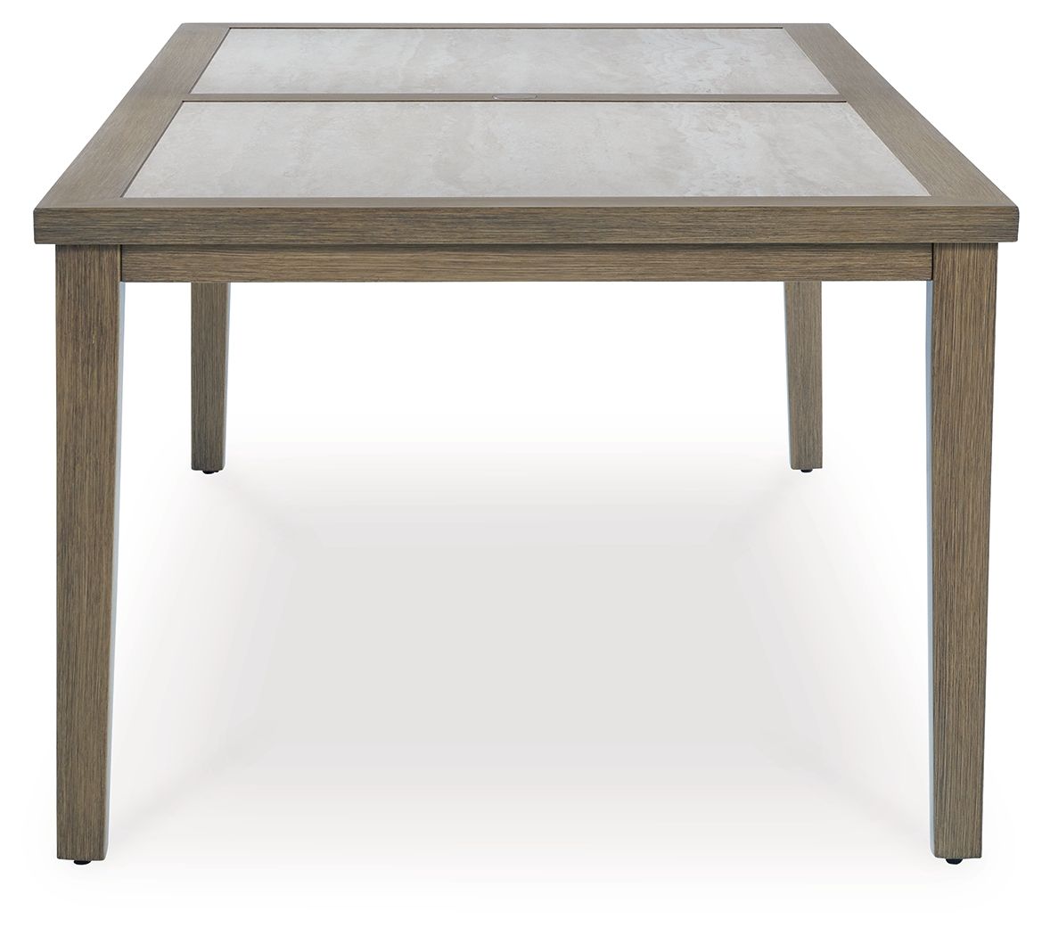 Rainier Ranch - Rectangle Dining Table With Umbrella Option - Brown / Beige - R&R Furniture Gallery (Fountain Valley, CA)