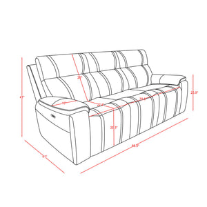 Gary - Power Reclining Sofa With Pillow Top Arms, Hidden Cup Holders - Black