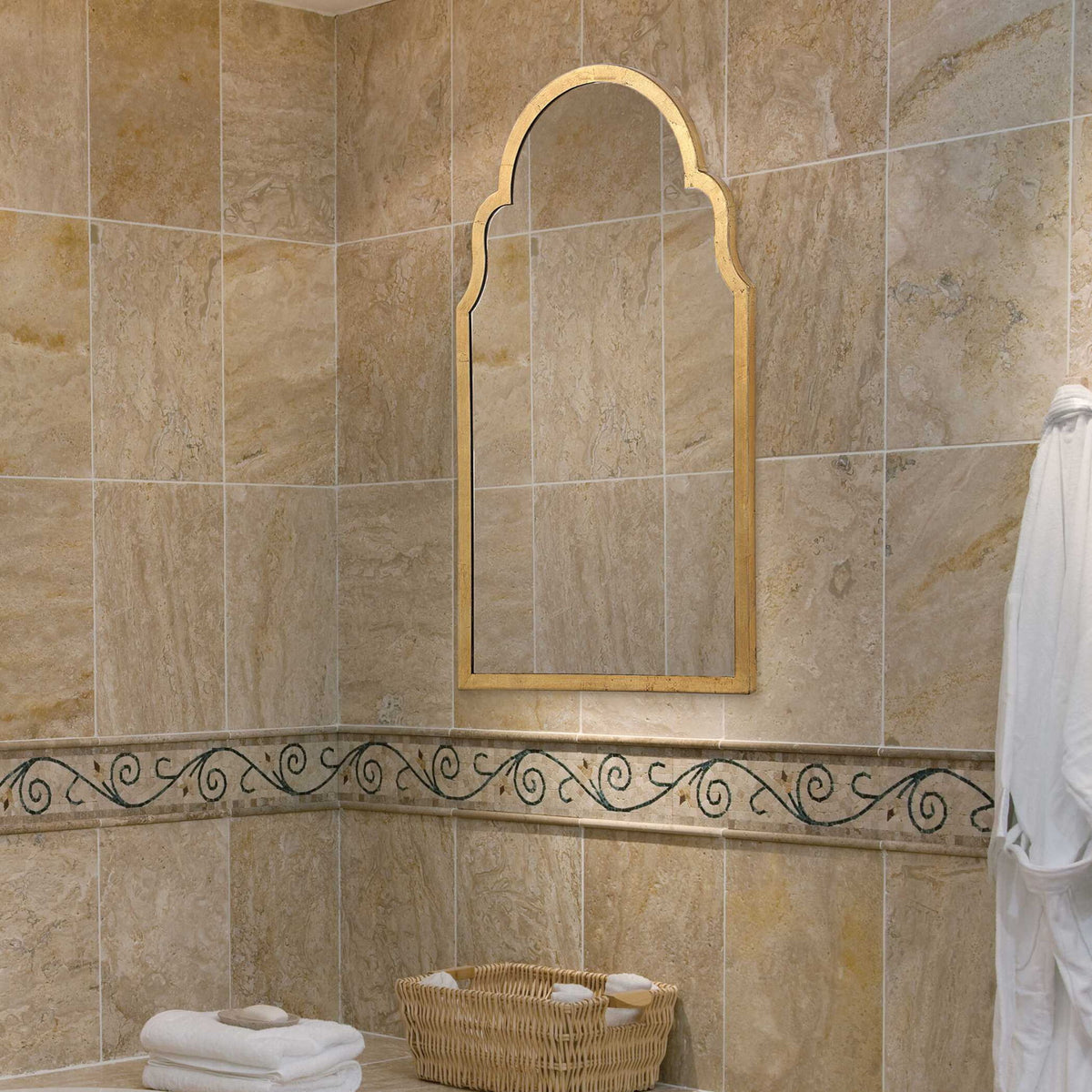 Shaped Arch Top Frame Mirror - Gold Leaf