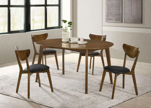 Jedda 5-piece Oval Dining Table Set Dark Walnut