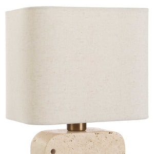 Tusk - Travertine Accent Lamp - Beige