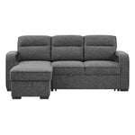 Mitchell - Reversible Sofabed With Storage Chaise, USB And Cup Holders - Dark Gray