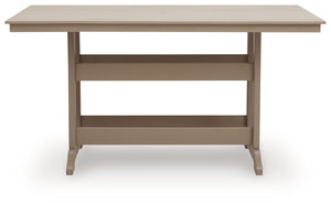 Seacliff Beach - Rectangular Counter Height Dining Table With Umbrella Option - Medium Brown - R&R Furniture Gallery (Fountain Valley, CA)