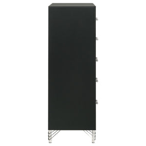 Malcolm - 5 Drawer Bedroom Chest - Black