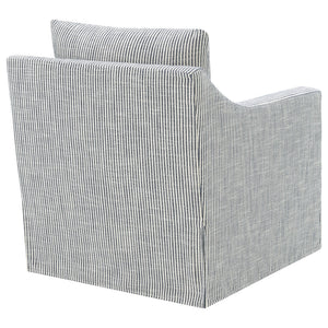 Merced - Upholstered Sloped Arm Accent Swivel Chair With 360 Degree Swivel Base - Gray