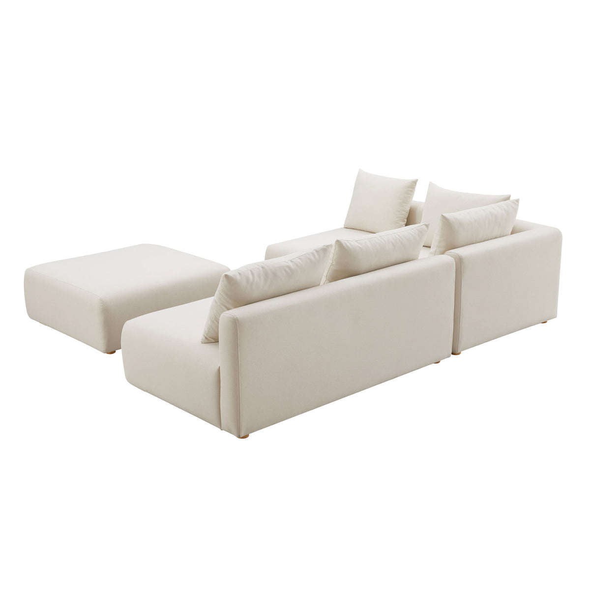 Hangover - 4-Piece Linen Modular Chaise Sectional - Cream - R&R Furniture Gallery (Fountain Valley, CA)