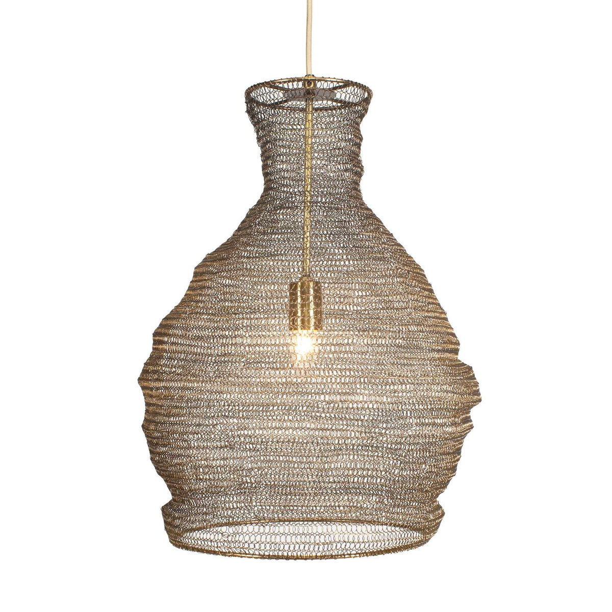 Murmur - Woven Brass 1 Light Pendant - Brass