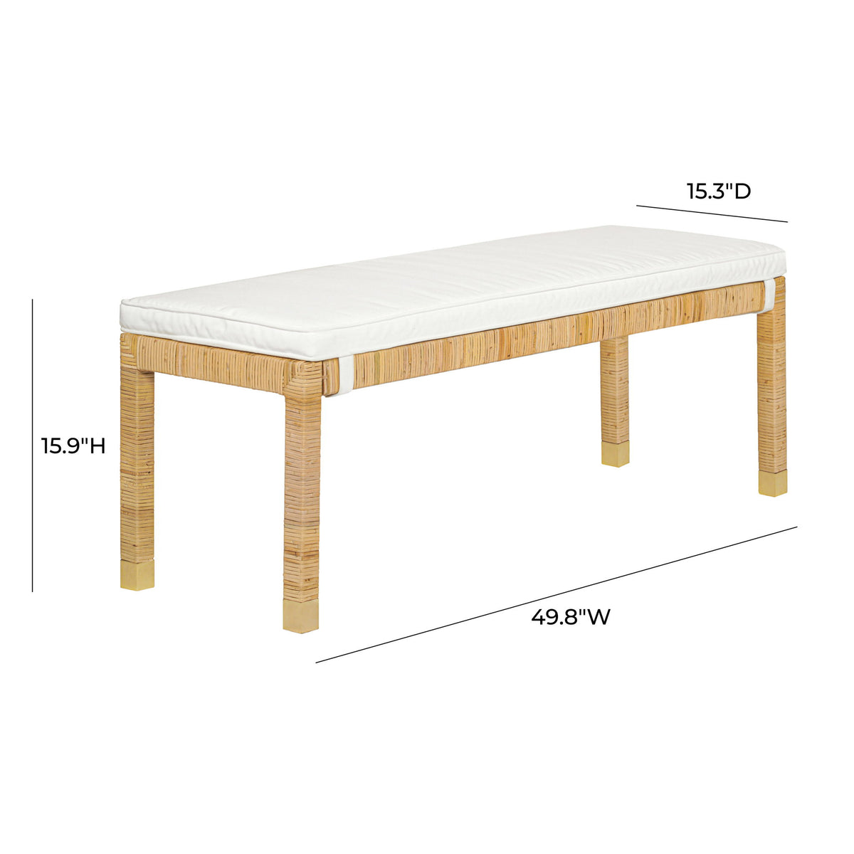 Amara - Woven Rattan Bench - R&R Furniture Gallery (Fountain Valley, CA)