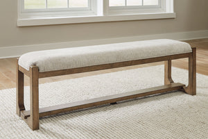 Cabalynn - Large Uph Dining Room Bench - Oatmeal / Light Brown - R&R Furniture Gallery (Fountain Valley, CA)